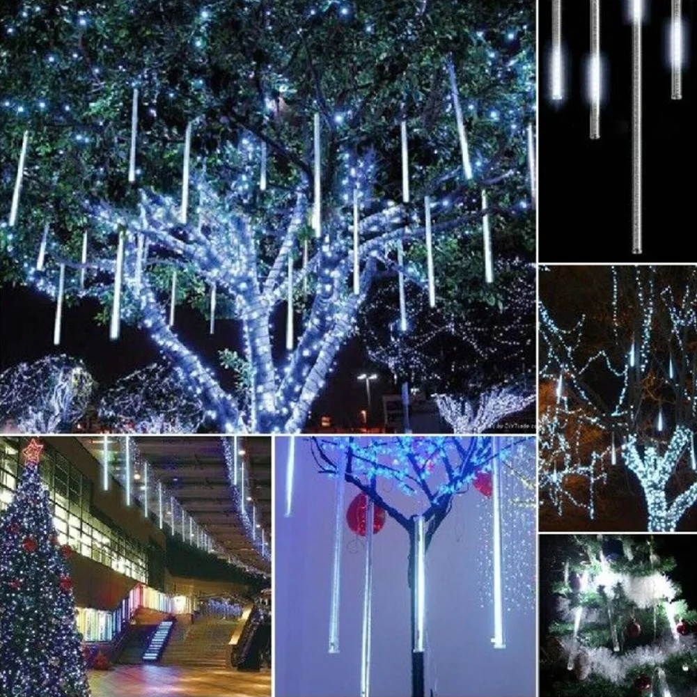 Уличный светодиодный светильник на год, метеоритный дождь, Рождественский Сказочный светильник, водонепроницаемый светильник на дерево, украшение для свадебной вечеринки, праздника