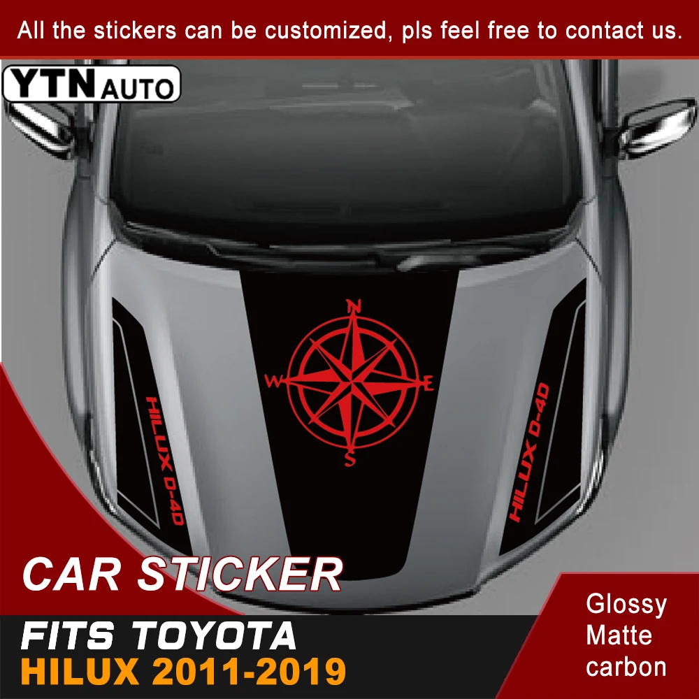 Car exterior D-4D off road compass mountain decal hood graphic vinyl car sticker customs For toyota hilux revo vigo 2011-2019