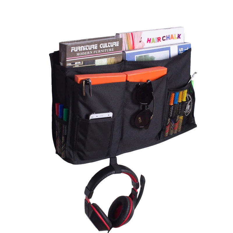 

Hanging Storage Organizer for Books Phones Tablets Accessory and TV Remote Hanging Organizer Bedside Storage Bag