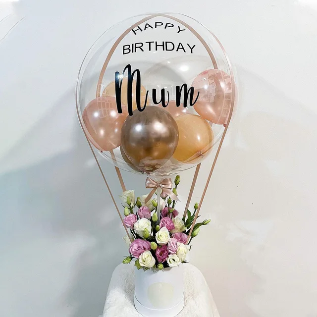 Balloon Gift Get Well Soon Flower Box Wedding Party Decoration Color Hug  Bucket Arrangement Packaging Material Birthday Surprise - Gift Boxes & Bags  - AliExpress