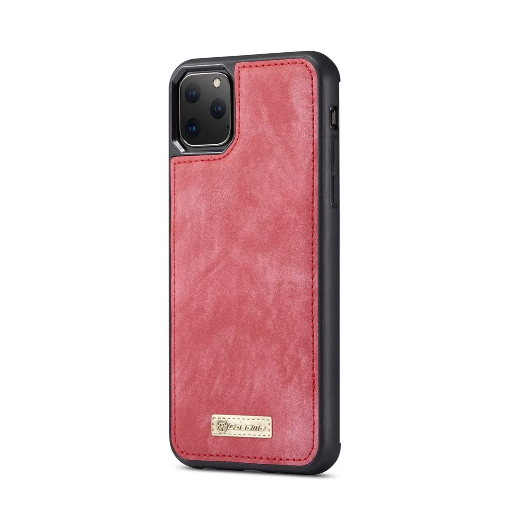 Чехол ME для IPhone 11 Pro Max 6,5 дюймов 2-в-1 11 слотов для карт чехол-кошелек на молнии, из натуральных материалов кожаный чехол для сотового телефона Iphone