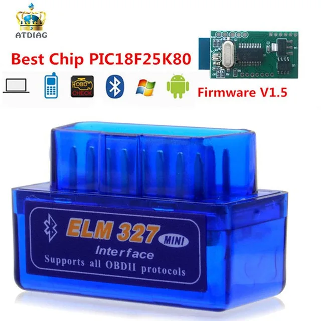 Obd-Adapter Elm Elm-327 Car-Diagnostic-Tool-Scanner OBD2 Bluetooth 327-V V2.1