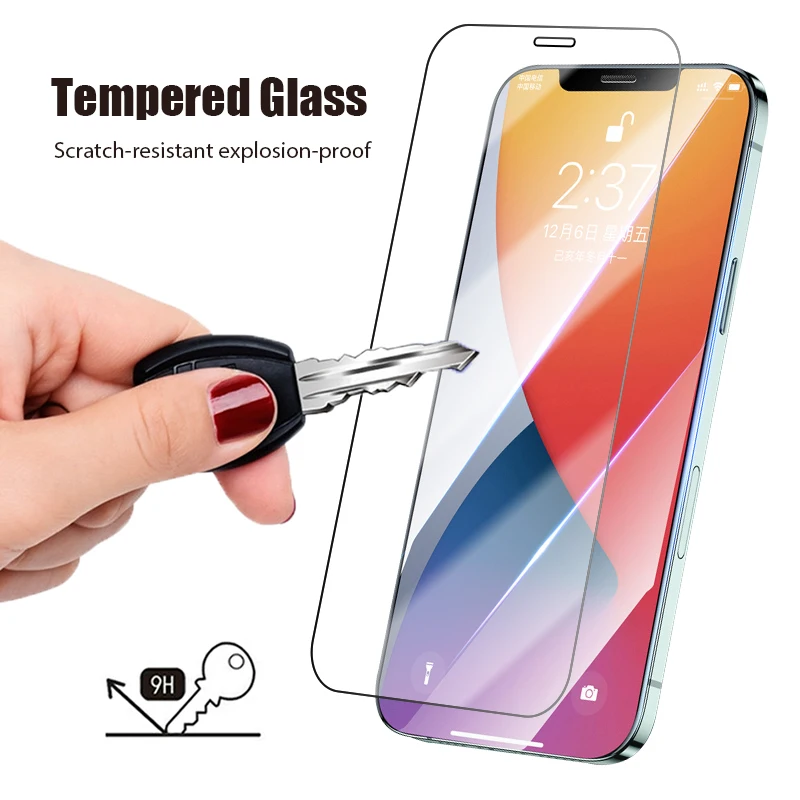 Закаленное стекло для iPhone 11 12 Pro Max SE 2020 защитный чехол экрана 7 8 Plus 6 6S