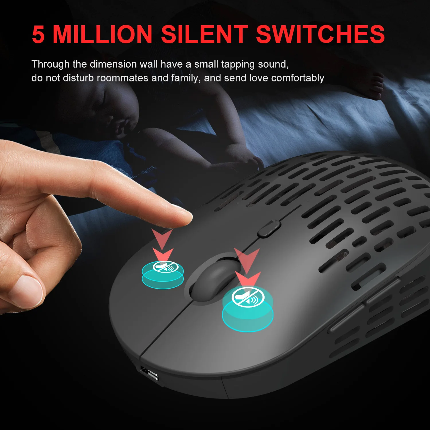 Buy New Wireless Light Emitting Porous Gaming Model O Mouse Standard 2 4g Single Mode Charging Wireless Mouse Mute Mouse Online In Taiwan