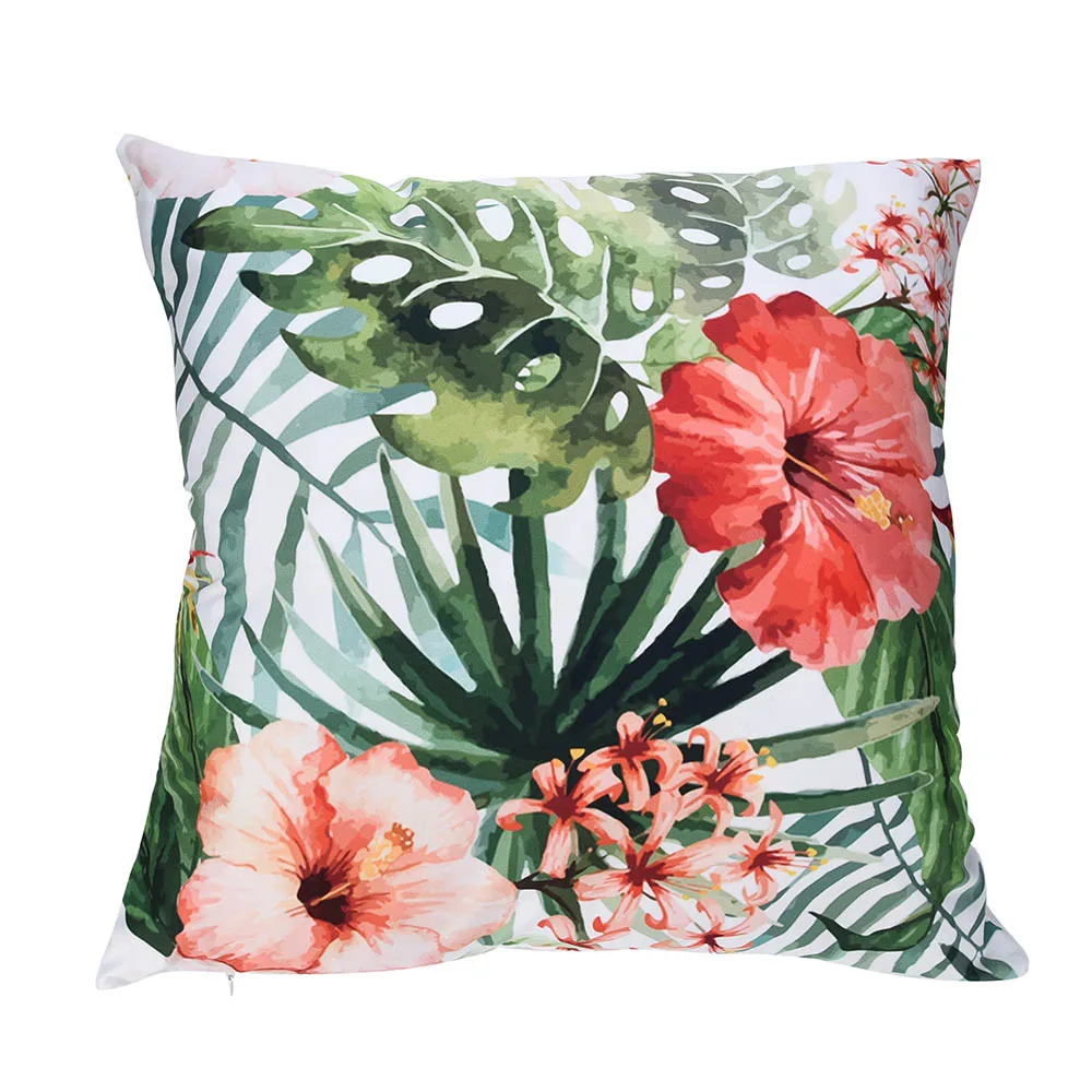 leaf square Cushion Cover Colorful Print Pillow Cases Polyester Sofa Car seats Cushion Cover Home cojines decorativos наволочка
