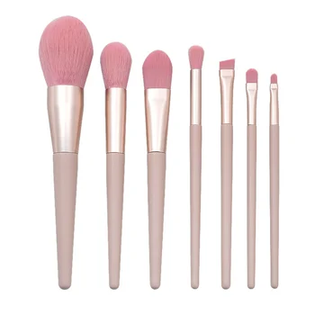 

1 Set of 7Pcs Makeup Brushes Portable Cosmetic Brushes Cone Shape Brushes Plastic Handle Makeup Tools Beauty Tools with Storage