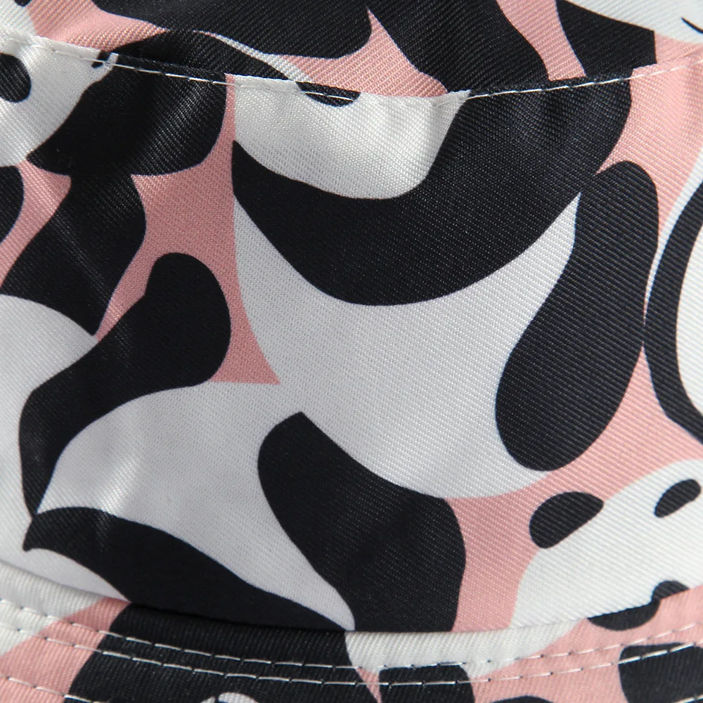FOXMOTHER New Cute Black White Pink Panda Animal Print Bucket Hats Women Korean 2019