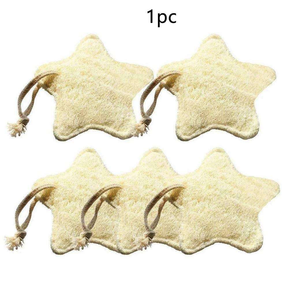 Washing Bowl Cleaning Cloth Natural Loofah Bathroom Healthy Kitchen Shower Pots Dishcloth Scrubber Scouring Pad Star Shaped