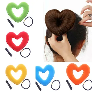 

7 Pcs/Set Sweet Hair Donut Bun Maker Solid Color Magic Foam Sponge Princess Hair Styling Braider Headband Hair Accessories