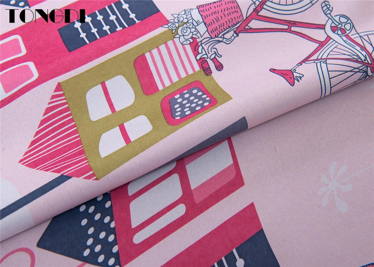 TONGDI Детские затемняющие шторы с мультяшным принтом для дома высококачественное