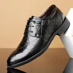 2019 новые осенние нарядные туфли для мужчин; офисные туфли; Туфли-оксфорды; мужские кожаные туфли с острым носком; Мужские модельные туфли;