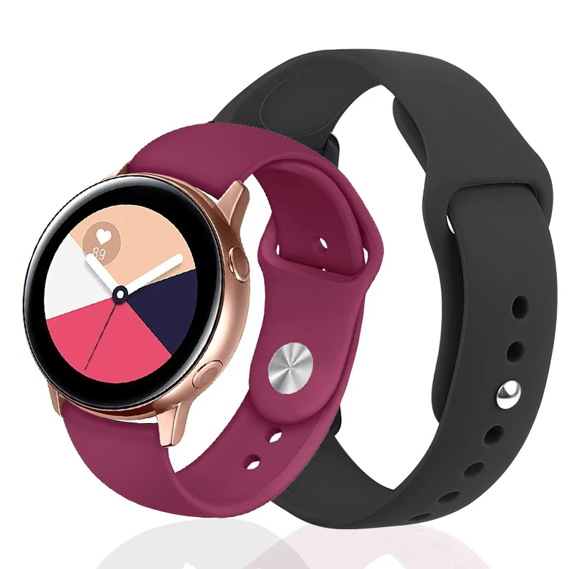 Galaxy watch band для samsung Galaxy watch Active 2 40 мм 44 мм ремешок 46 мм 42 мм Шестерня S3 мягкий силиконовый браслет 20 мм 22 мм ремешок