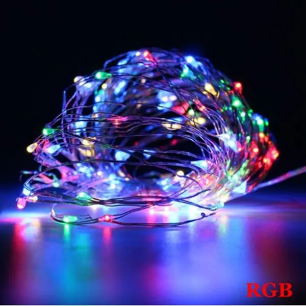 RGB Открытый Солнечный медный провод светодиодный свет шнура 10 м 20 м Водонепроницаемая гирлянда для украшения рождества сада праздника - Испускаемый цвет: RGB