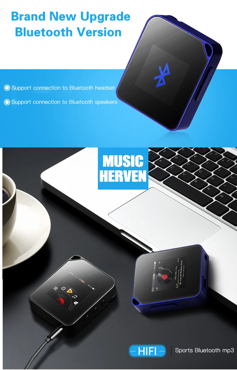 spotify mp3 player 2021 Small Sports MP3 player Bluetooth student version Walkman music player novel reading e-book MP4 video player with Earphone mp3 music player