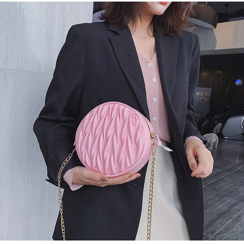 

Korean version of the trendy women's bag candy color shoulder bag ladies embroidered thread fashion wild chain shoulder slung sm
