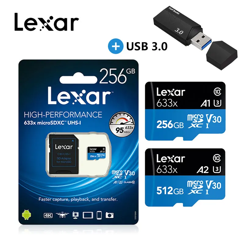 Lexar 128 Гб Micro SD 16 ГБ 32 ГБ карта памяти высокая скорость до Макс 95 м/с 64 Гб класс 10 633x картао де Мемория TF флэш-карта