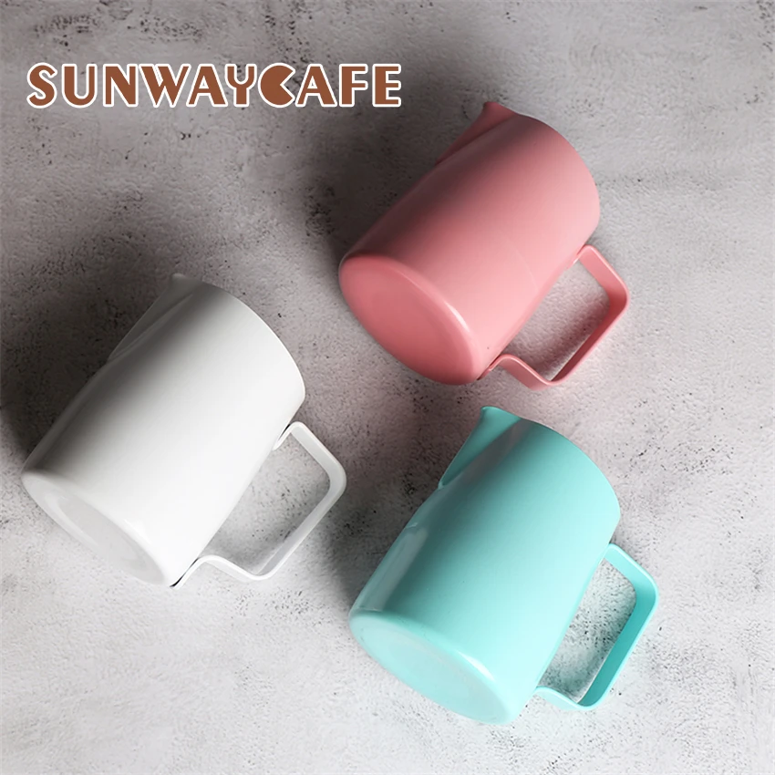 450 мл кувшин для кофе молока Нержавеющая сталь вспенивания тянуть цветок чашка