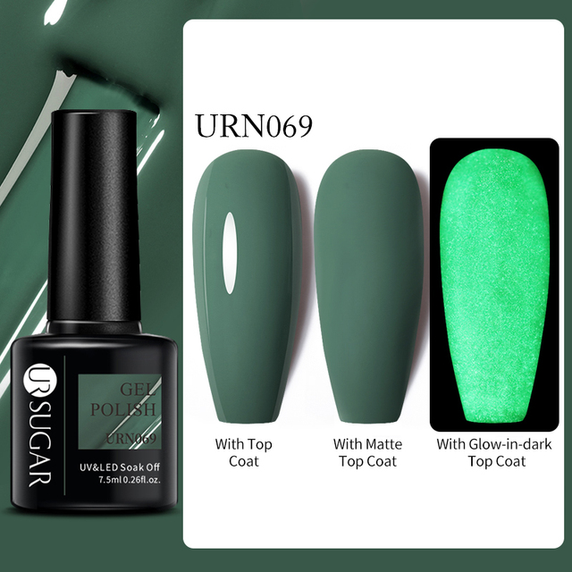 SUGAR Luminous Gel Top Coat Semi Permanent Glow In Dark Fluorescent Soak Off UV LED Color Gel Nail Varnish Nails for Manicure