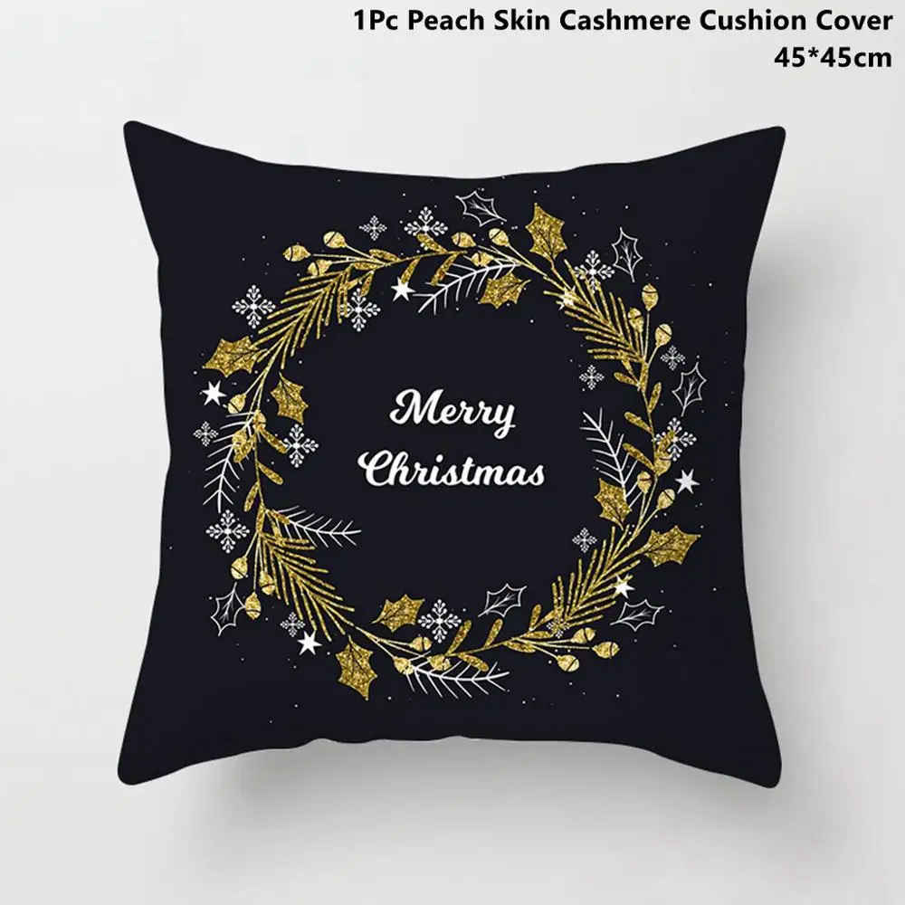 Xmas Pillowcase 15 Taoup Золотая черная Снежинка веселая Рождественская наволочка Рождественский Декор для домашнего декора рождественские украшения Рождественский Noel Санта-Клаус - Цвет: Xmas Pillowcase 15