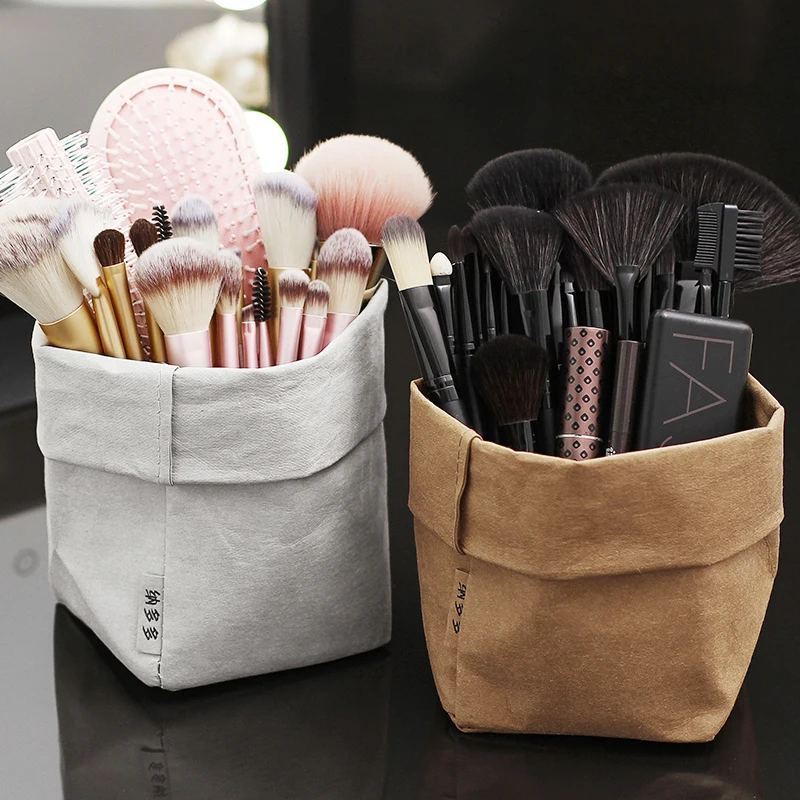

Nordic ins wind makeup brush storage bucket with large capacity cosmetic box desktop green eyebrow pencil holder KT717955