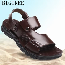 Кожаные сандалии; мужские пляжные сандалии; мужские сандалии; Летняя Открытая обувь для мужчин; zapatos de hombre chaussure homme erkek ayakkabi sandalи