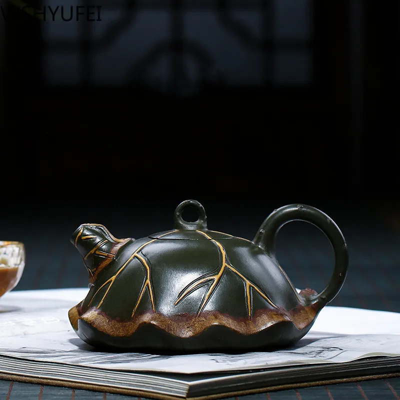 Yixing Tea Pot Beauty Kettle Black Mud Hand Carved– Luna Cha