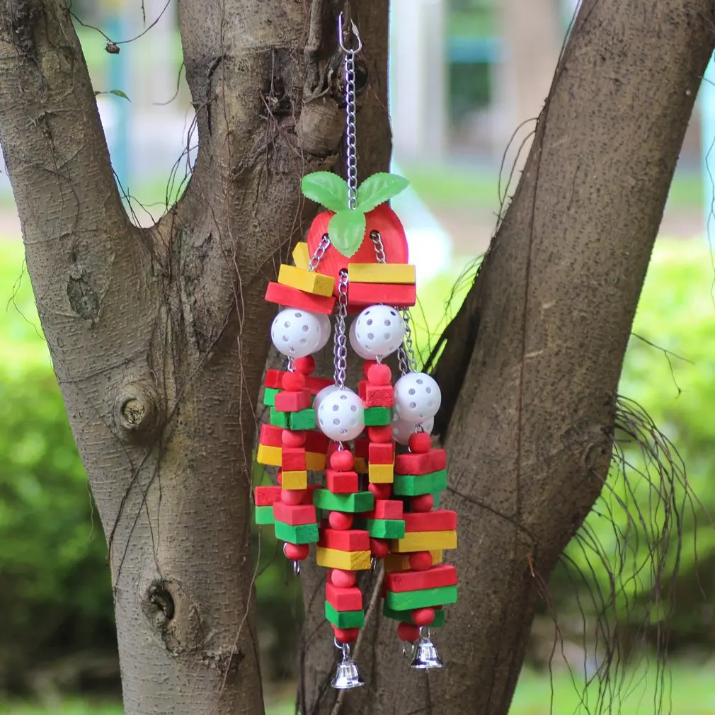 Bird Toys For Parrots Wooden Parrot Supplies Gray Parrot Birds Alex Sun Biting Stairs Swing Wood Bird Toy Swing Banana Bunches 2