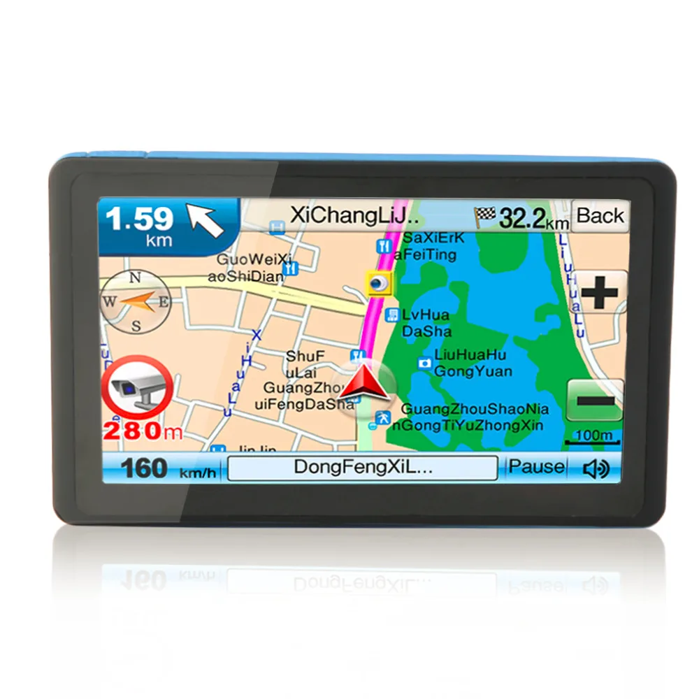 

2016 Black TFT LCD Display New 7 Inch Car GPS Navigation SAT NAV 8GB Bluetooth Navigator with Sunshade High Quality