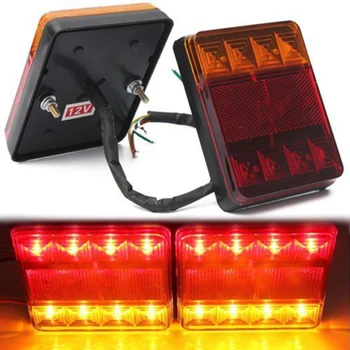 

Hot 12V High-quality Acrylic 8LED Waterproof Taillight Brake Stop Signal Indicator Light For Trucks Trailers