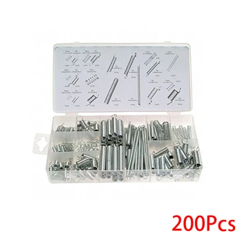 

200PCS Metal Steel Spring Electrical Hardware Spring Set Drum Extension Tension Springs Pressure Assortment Kit