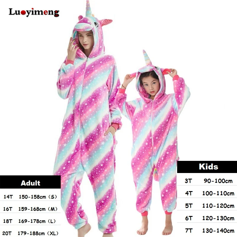 Новинка; детская пижама кигуруми с кроликом для взрослых; женская пижама; костюм с изображением животных; комбинезон с единорогом; костюмы для мальчиков; зимний комбинезон для девочек - Цвет: rose pink star