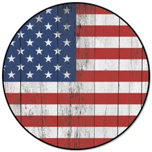 Винтажный круглый ковер с изображением американского флага для гостиной, декоративные коврики для детской комнаты, коврики для спальни, современные коврики