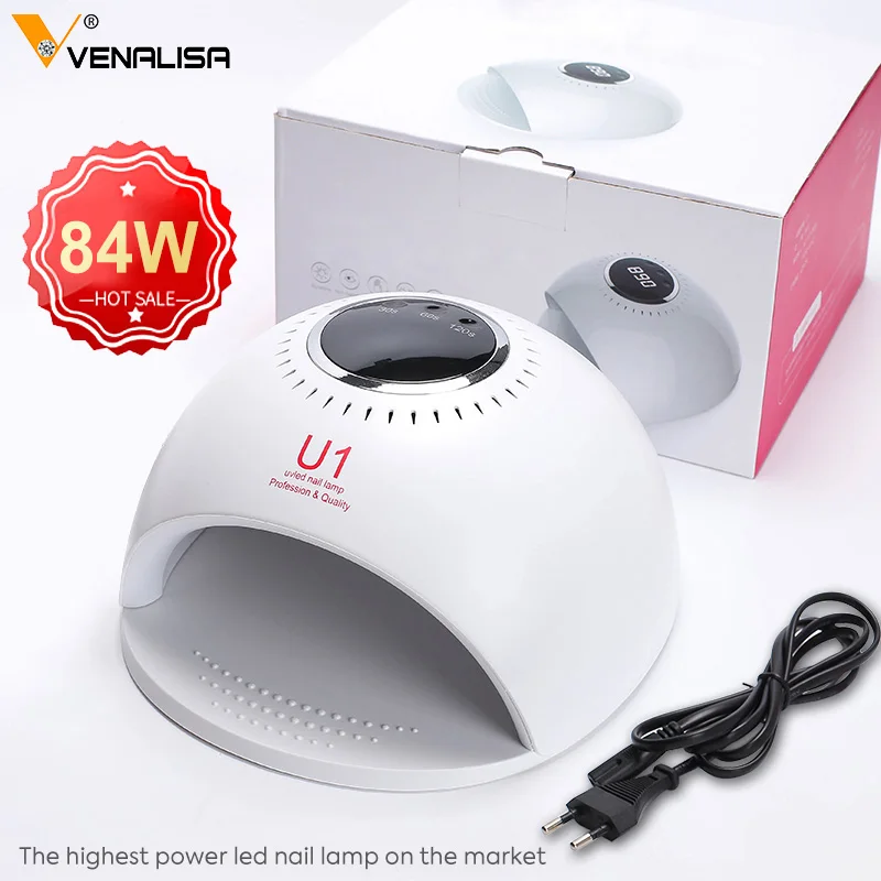 84w led nail lamp 84 Вт лампа для ногтей быстрая сушка Venalisa Светодиодный УФ-лампа для сушки лака для ногтей 30 s/60 s/120 s лампа для ногтей для замачивания УФ-светодиодная лампа для сушки ногтей - Цвет: 84w led nail lamp