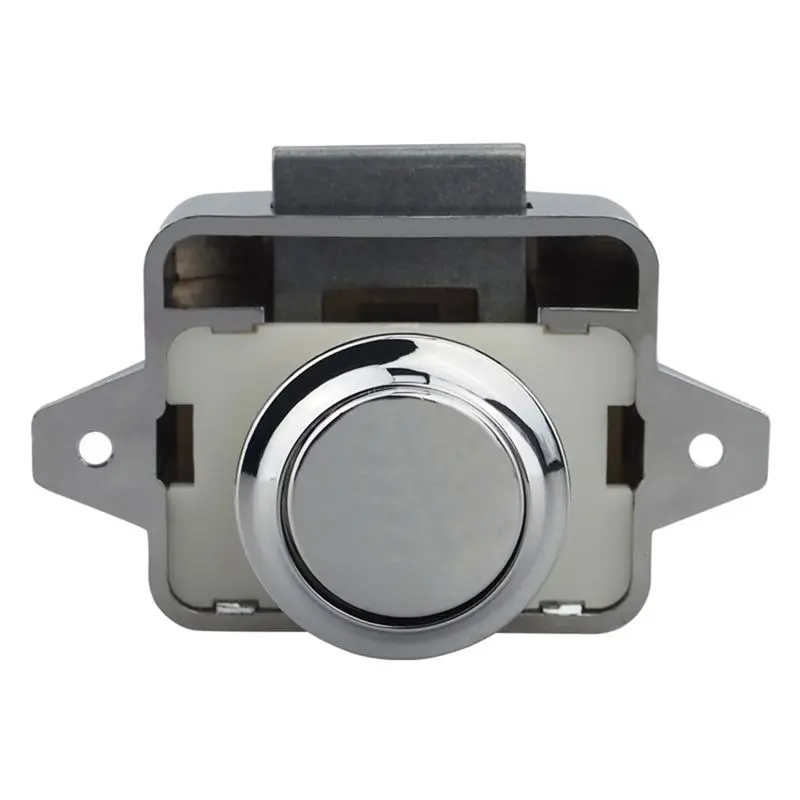 Promotion! 26mm Push Lock Latch Button Catch Lock Motorhome RV Cabinet Cupboard Door Knob, Chrome