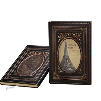 

A5 Eiffel Tower Retro Notebook Paper Planner Agenda Bullet Journal School Diary Note Book Calender Travelers Study Hardcover