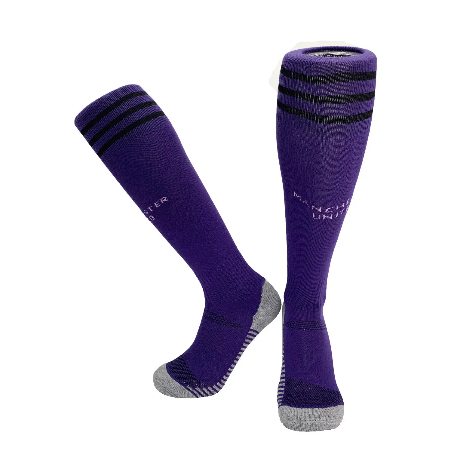 Европейские Футбольные Клубные носки, дышащие плотные спортивные гольфы, профессиональные футбольные баскетбольные гольфы для взрослых детей - Цвет: ML purple