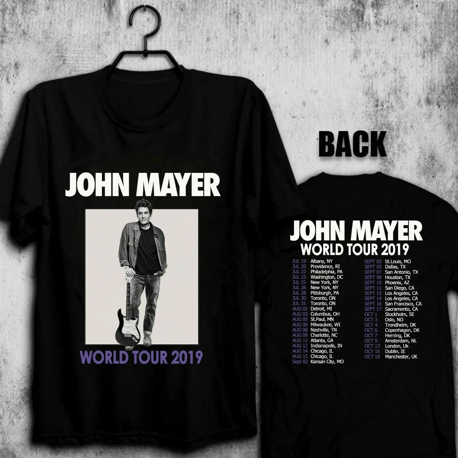 new JOHN MAYER world Tour 2019 mens T 