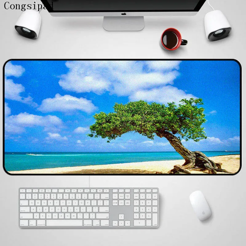Congsipad коврик для мыши с рисунком дерева, четыре сезона, пейзаж, размер 300x800, игровой коврик для мыши, сделай сам, компьютер, ноутбук, резиновый коврик для мыши - Цвет: 300x800x2mm
