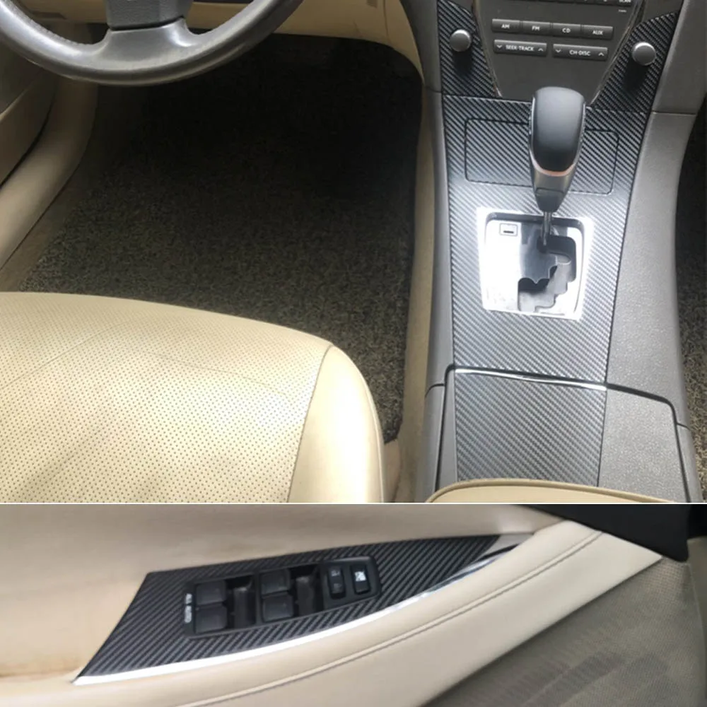 Для Lexus ES240 350 2006-2012 внутренняя Центральная панель управления дверная ручка наклейки из углеродного волокна наклейки аксессуары для автомобиля