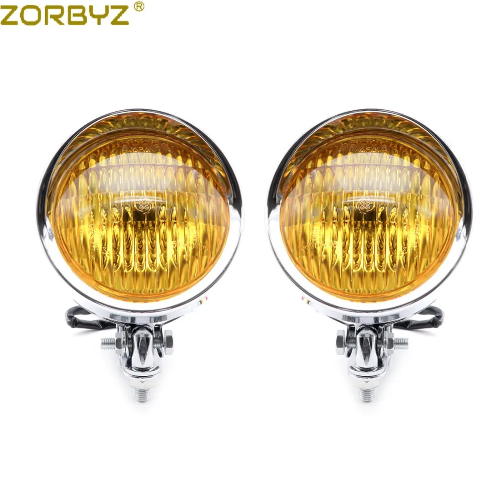 ZORBYZ мотоциклетный хромированный металлический противотуманный светильник с поворотным каркасом, кронштейн для крепления трубки, зажим для Honda Yamaha на заказ