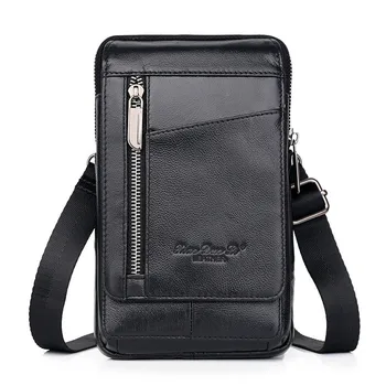 

XiaoDuoLi Brand Genuine Leather 5.5-7' Cell Phone Ponch Case Belt Cross Waist Fanny Pack Men Shoulder Bag Men's Messenger Bags