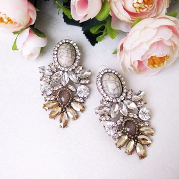 

Dvacaman Trendy Crystal Statement Earrings Wedding Drop Earrings Women Party Hanging Earrings Indian Bridal Jewelry Wholesale