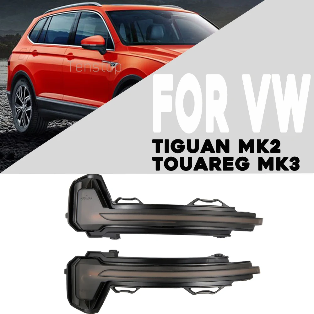 

2x For VW Volkswagen Tiguan MK2 For Touareg MK3 2017-2019 Dynamic LED Turn Signal Light Side Wing Mirror Indicator