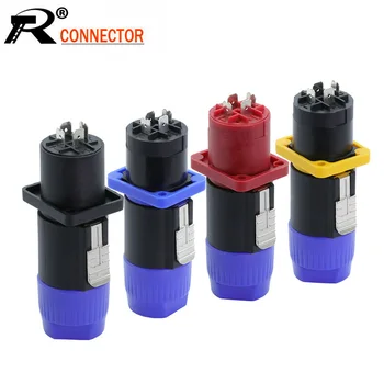 

4Sets/8pcs 4 Pin NL4FC Speaker Power Amplifier Male Plug+Female Panel Mount Professional AC Power Plug Jack Socket Connector
