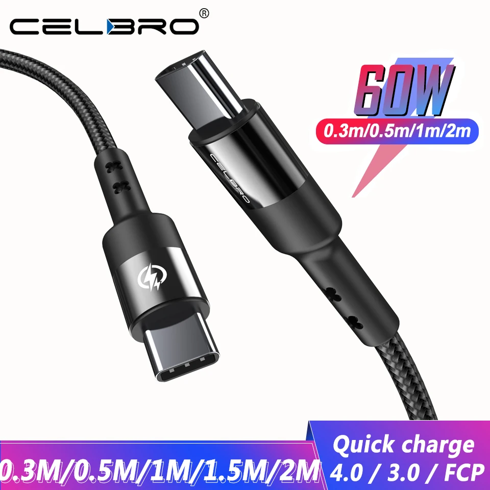 Кабель Usb Type C к Pd 60 Вт кабель для быстрой зарядки Usb-C Ipad Pro Samsung | Мобильные телефоны