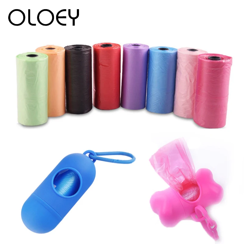 

Practical Pet Dog Poop Bag Dispenser 15 Bags/ Roll Outdoor Home Waste Trash Clean Garbage Bags Replaceable Cleaning Supplies