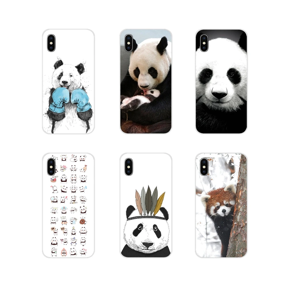 Прозрачный чехол из ТПУ для sony Xperia Z Z1 Z2 Z3 Z5 compact M2 M4 M5 C4 E3 T3 XA huawei mate 7 8 Y3II Cute Giant panda