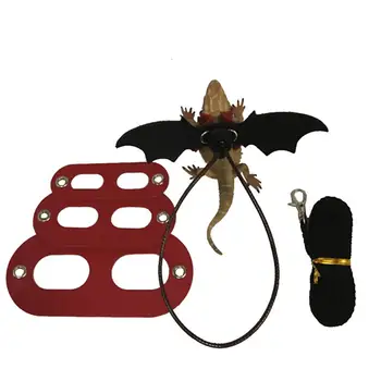 

Adjustable Reptile Lizard Harness Leash Leather Traction Rope Hamster Small Pet Outdoor Carrying Walking Harness With Wings SML