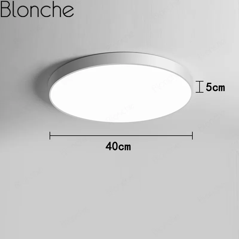 White40cm Современные светодиодные потолочные светильники, круглый потолочный светильник для гостиной, спальни, ванной комнаты, кухни, светодиодный светильник, подвесной светильник - Цвет корпуса: White40cm