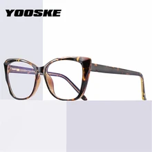YOOSKE, кошачий глаз, оправа для очков, женская мода, синий светильник, блокировка, компьютерные очки, Прозрачная Оптическая оправа TR90